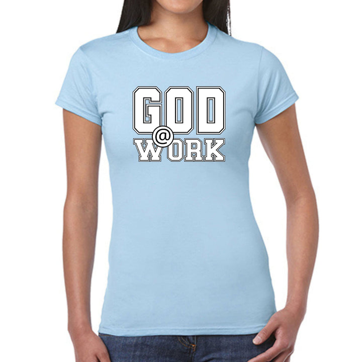 Womens Graphic T-shirt God @ Work Print - Womens | T-Shirts