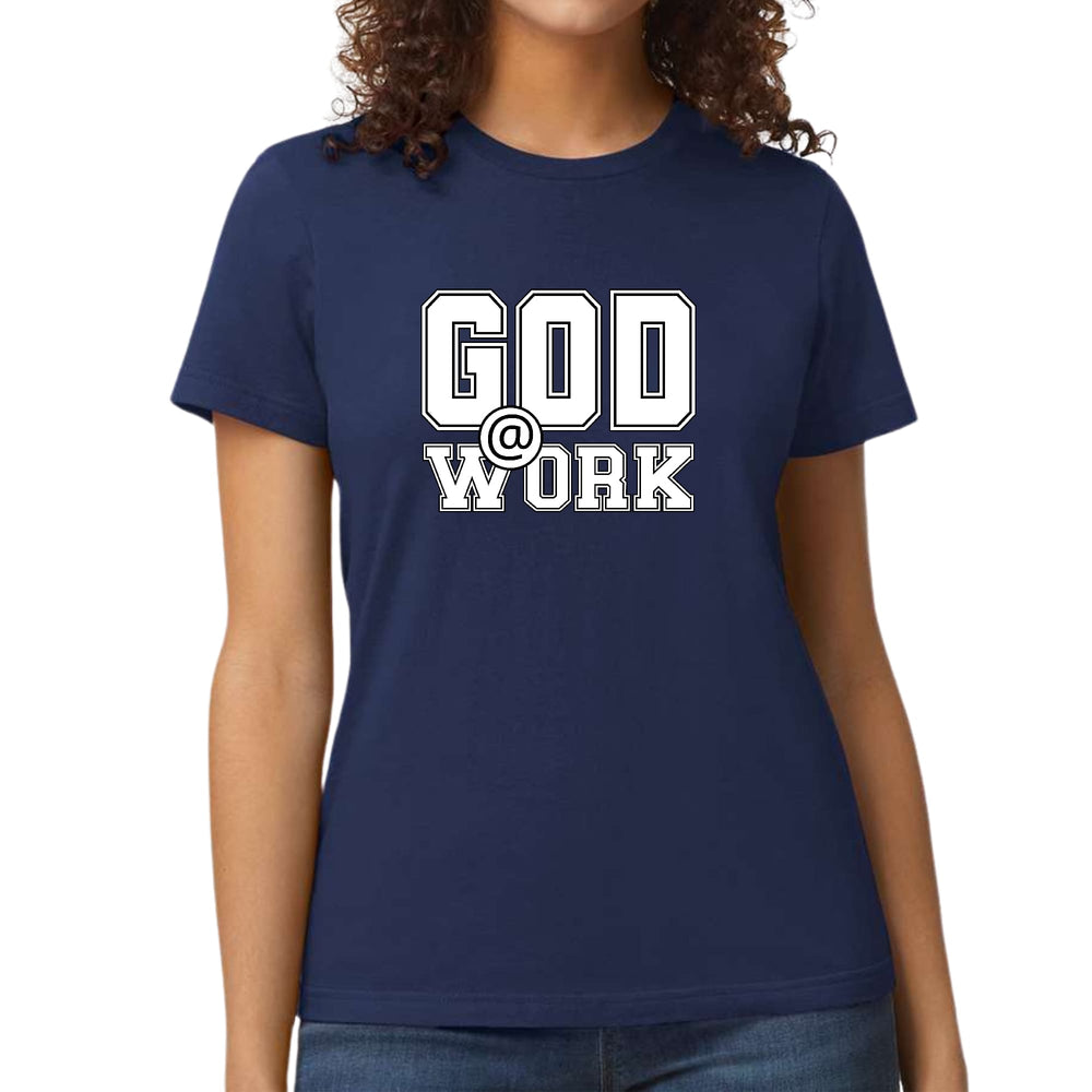 Womens Graphic T-shirt God @ Work Print - Womens | T-Shirts