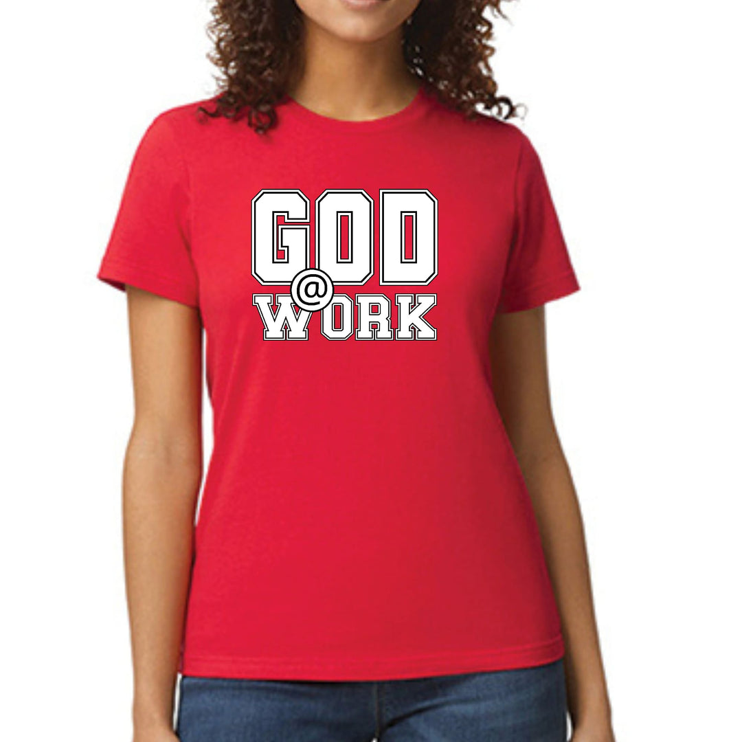 Womens Graphic T-shirt God @ Work Print - Womens | T-Shirts