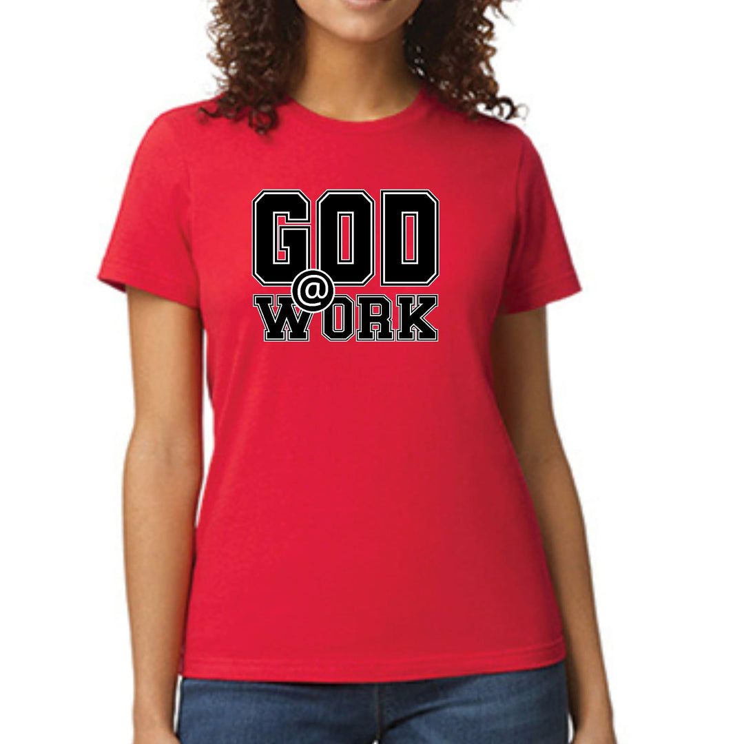 Womens Graphic T-shirt God @ Work Print - Womens | T-Shirts