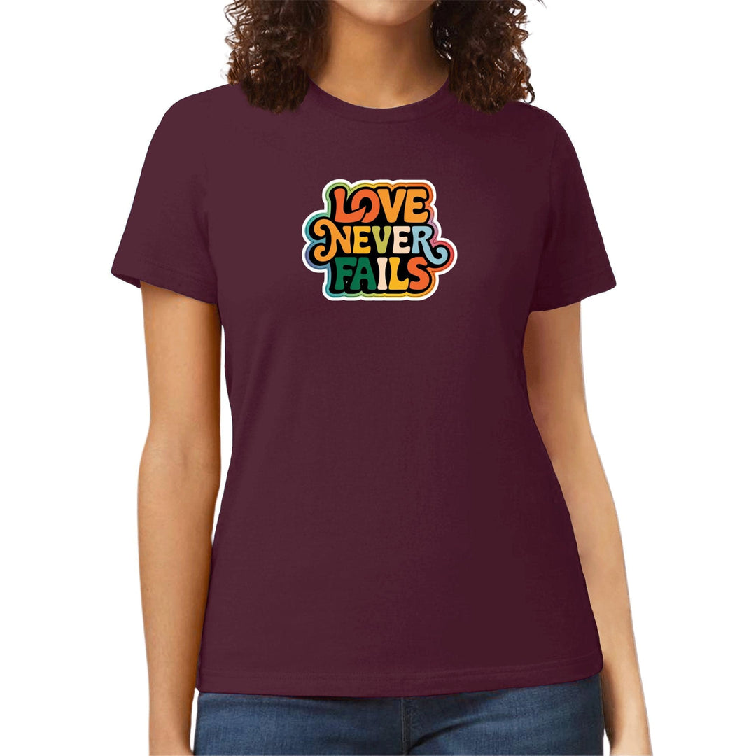 Womens Graphic T-shirt - Love Never Fails - Womens | T-Shirts