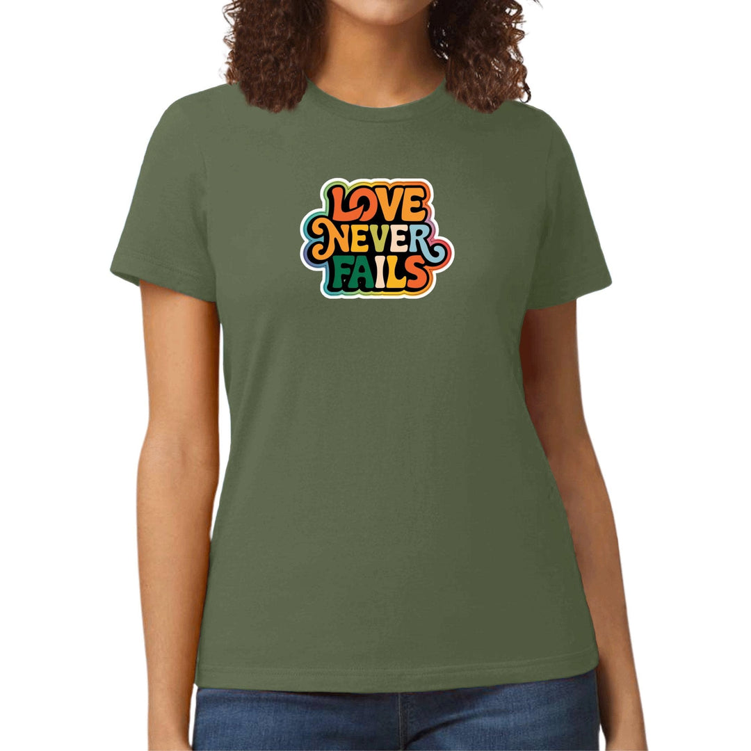 Womens Graphic T-shirt - Love Never Fails - Womens | T-Shirts