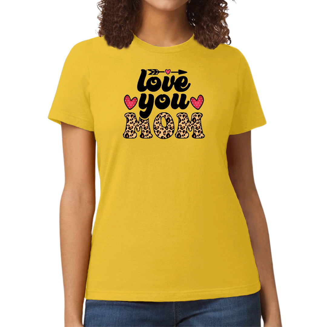 Womens Graphic T-shirt Love you Mom Leopard Print - Womens | T-Shirts