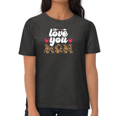 Womens Graphic T-shirt Love You Mom Leopard Print - Womens | T-Shirts