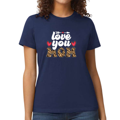 Womens Graphic T-shirt Love You Mom Leopard Print - Womens | T-Shirts