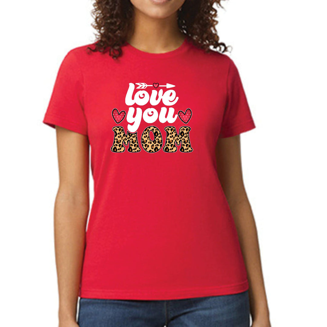 Womens Graphic T-shirt Love you Mom Leopard Print - Womens | T-Shirts