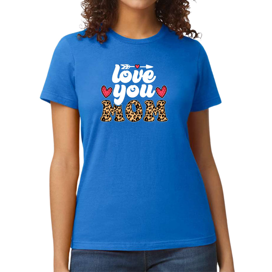 Womens Graphic T-shirt Love you Mom Leopard Print - Womens | T-Shirts