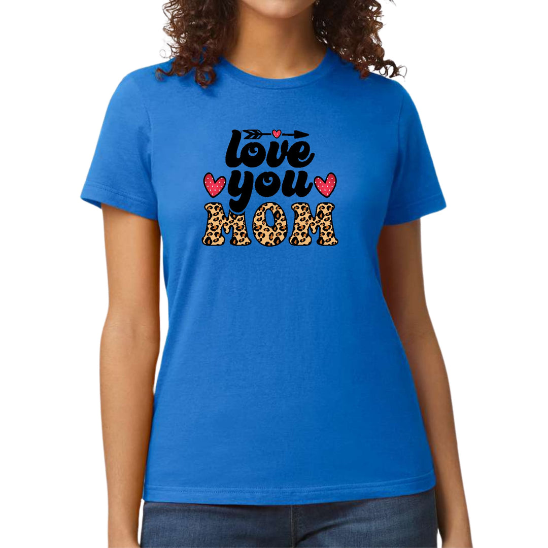 Womens Graphic T-shirt Love you Mom Leopard Print - Womens | T-Shirts