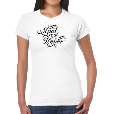 Womens Graphic T - shirt Maid Of Honor Wedding Bridal Party - T - Shirts