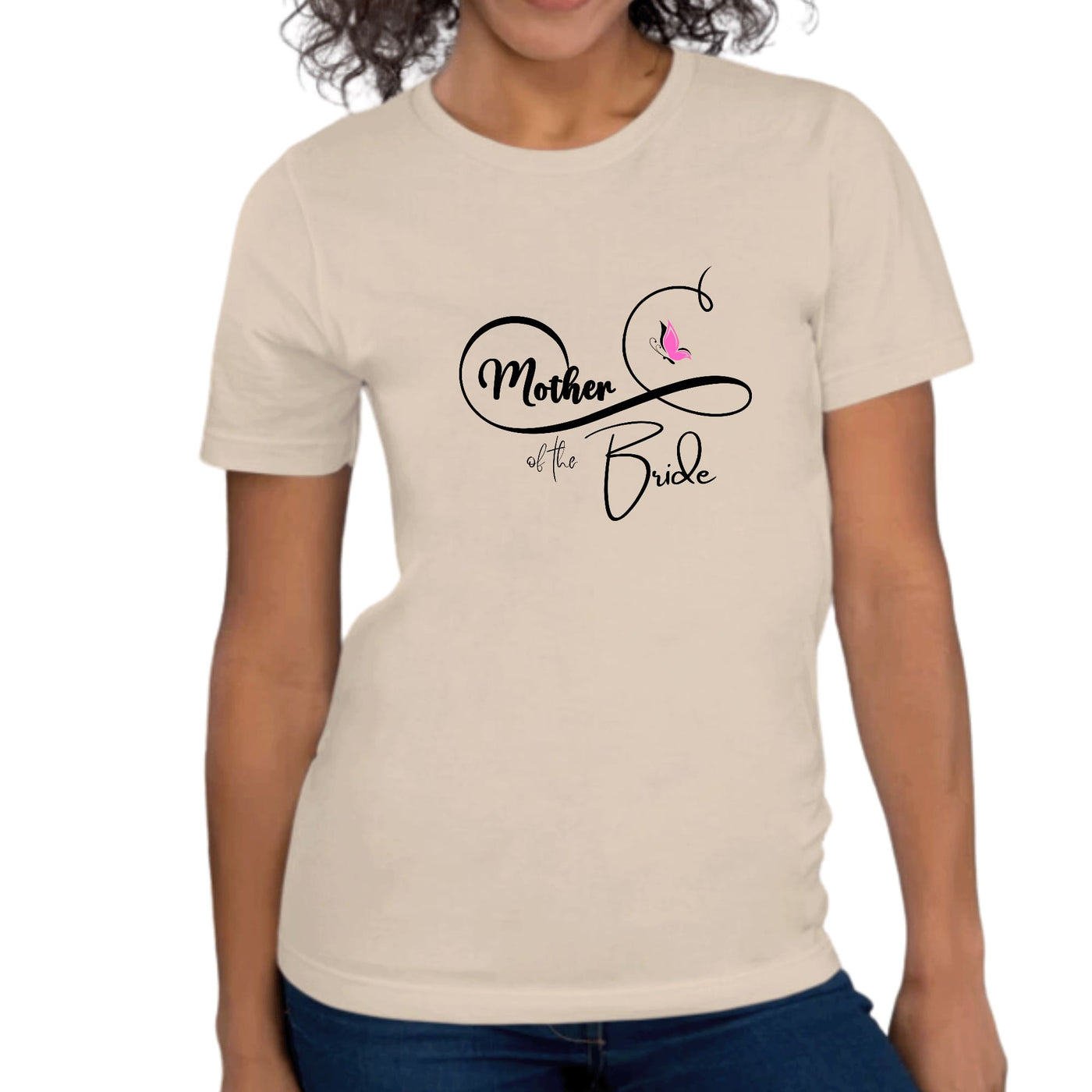 Womens Graphic T - shirt Mother Of The Bride - Wedding Bridal Pink | T - Shirts