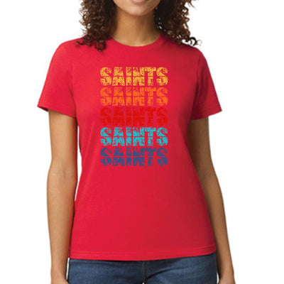 Womens Graphic T-shirt Saints Colorful Art Illustration - Womens | T-Shirts