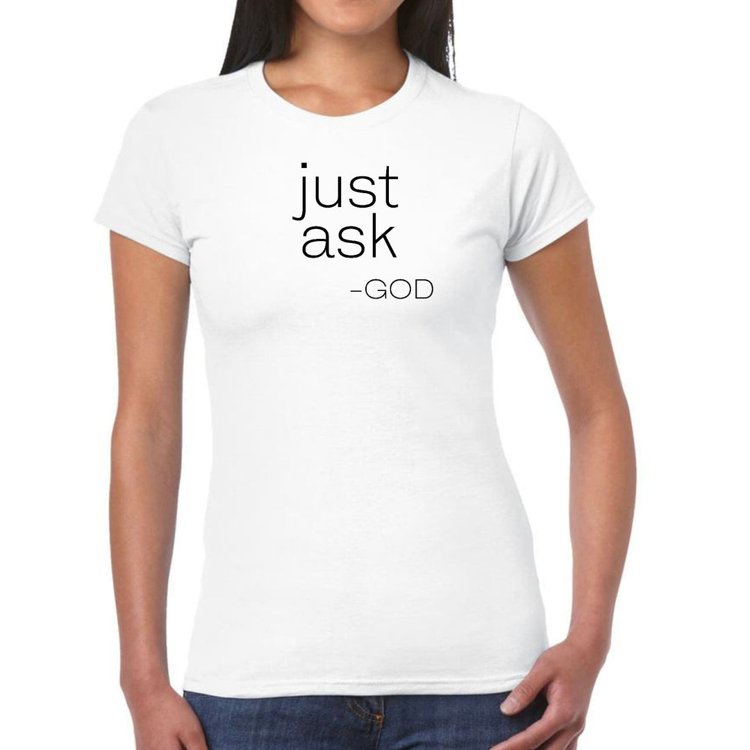 Womens Graphic T-shirt Say it Soul ??ust Ask-god’ Statement Shirt, - Womens