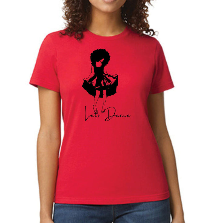 Womens Graphic T-shirt Say it Soul - Lets Dance Black Line Art Print