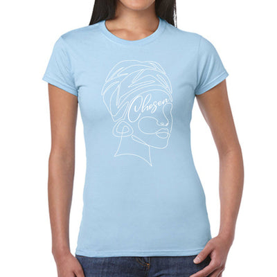 Womens Graphic T-shirt Say It Soul - Line Art Woman Self Worth Line - Womens