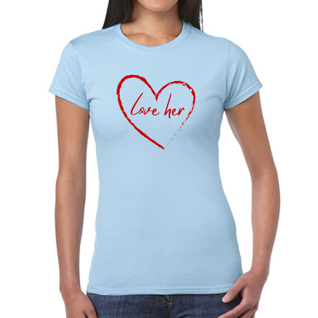 Womens Graphic T-shirt Say it Soul Love Her Red - Womens | T-Shirts