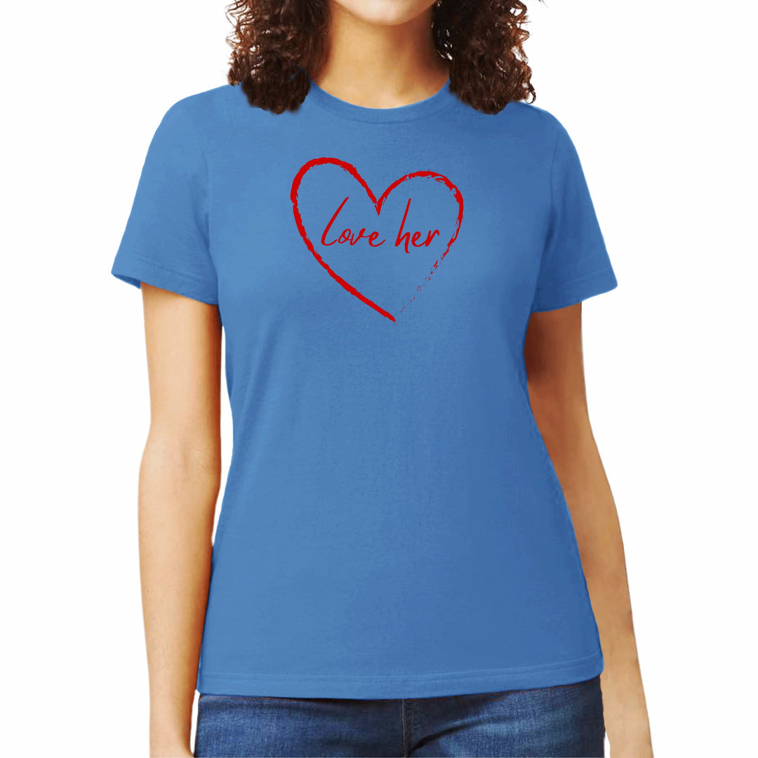 Womens Graphic T-shirt Say it Soul Love Her - Red - Womens | T-Shirts