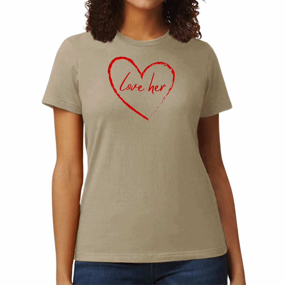 Womens Graphic T-shirt Say it Soul Love Her - Red - Womens | T-Shirts