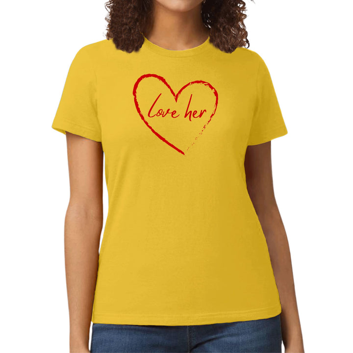 Womens Graphic T-shirt Say it Soul Love Her - Red - Womens | T-Shirts