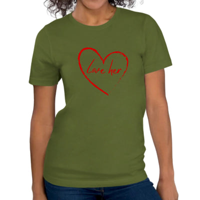 Womens Graphic T - shirt Say It Soul Love Her Red - T - Shirts