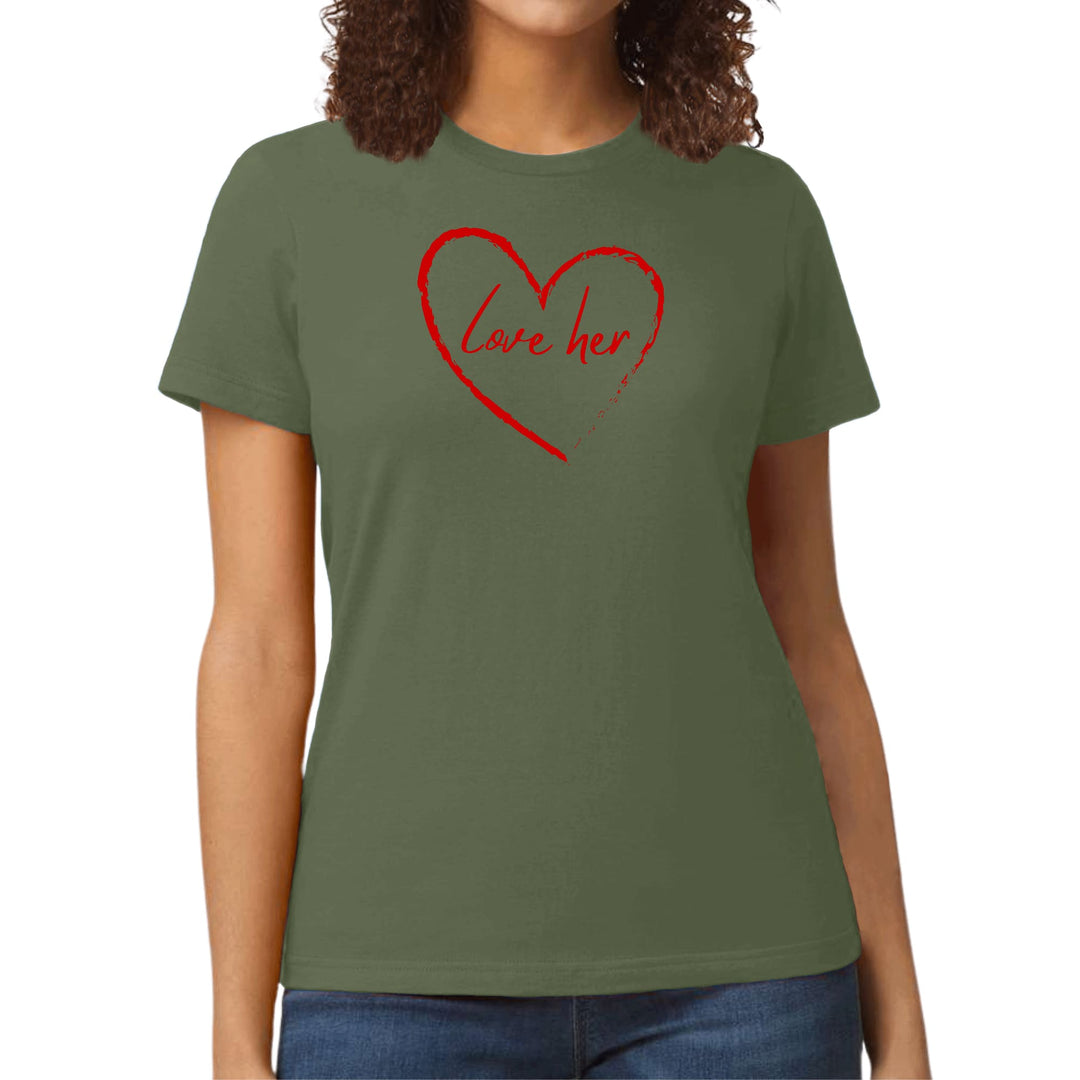 Womens Graphic T-shirt Say it Soul Love Her - Red - Womens | T-Shirts