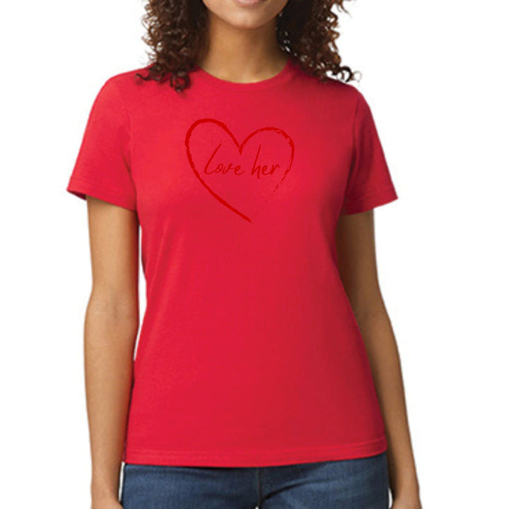 Womens Graphic T-shirt Say it Soul Love Her - Red - Womens | T-Shirts