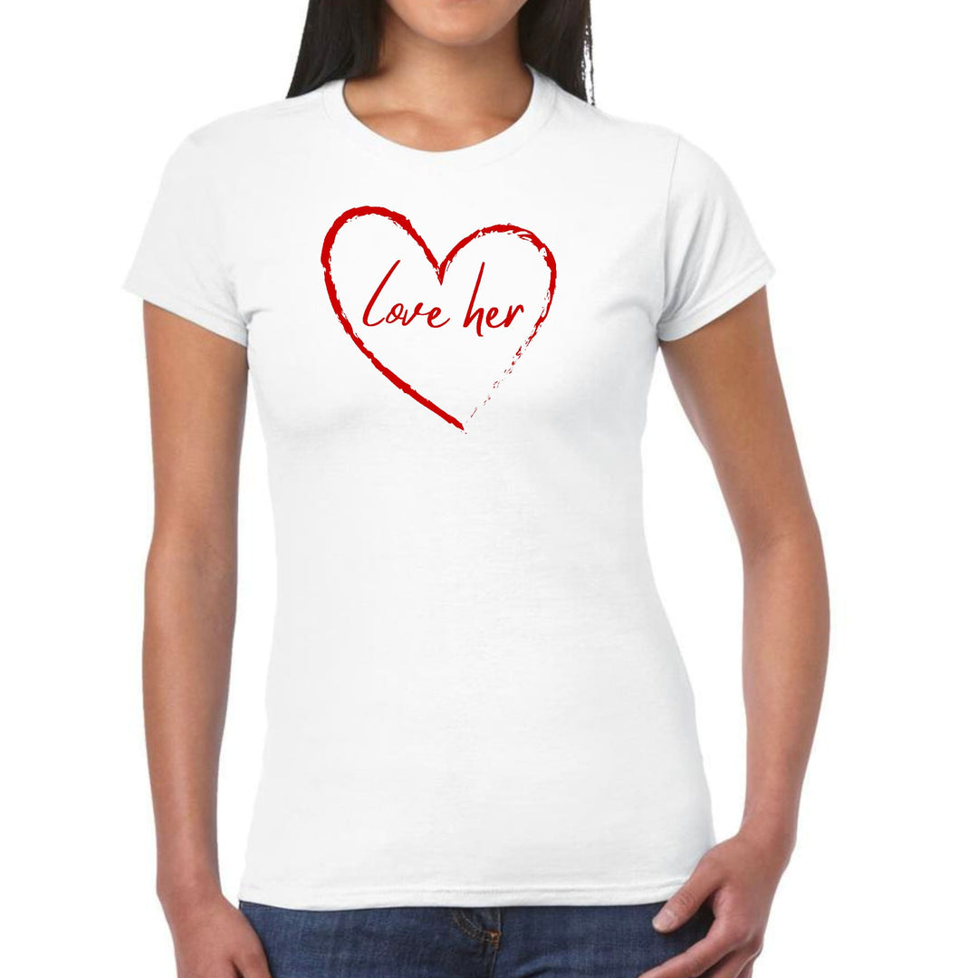 Womens Graphic T-shirt Say it Soul Love Her Red - Womens | T-Shirts