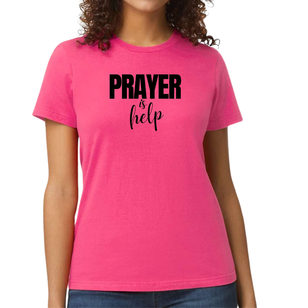 Womens Graphic T-shirt Say it Soul - Prayer is Help Inspirational - Womens