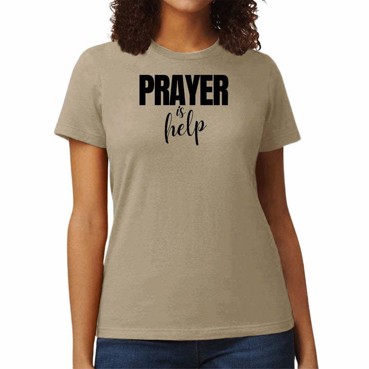 Womens Graphic T-shirt Say it Soul - Prayer is Help Inspirational - Womens