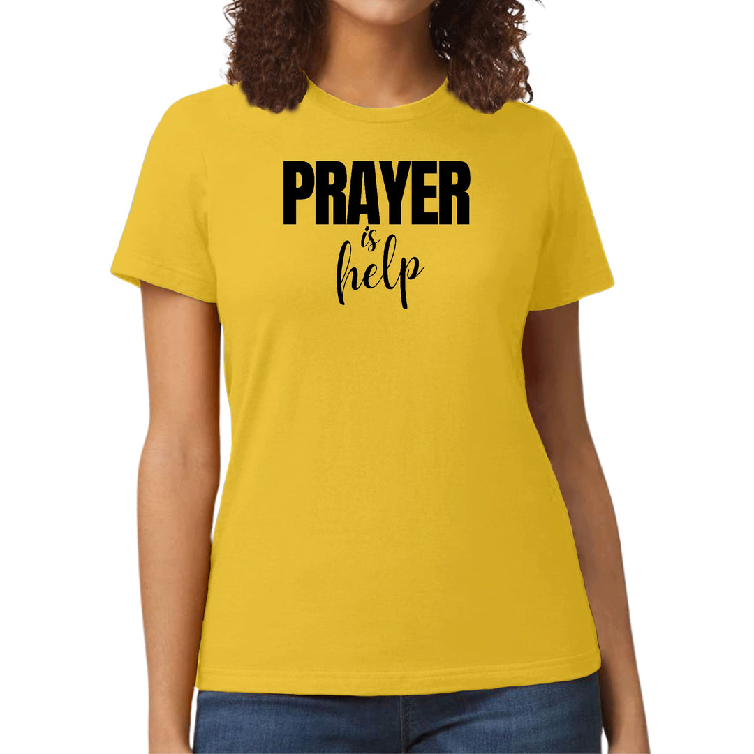 Womens Graphic T-shirt Say it Soul - Prayer is Help Inspirational - Womens