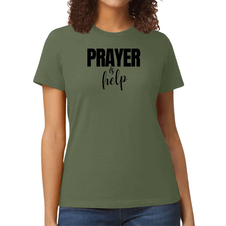 Womens Graphic T-shirt Say it Soul - Prayer is Help Inspirational - Womens