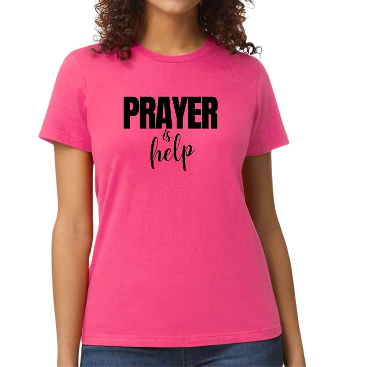 Womens Graphic T-shirt Say it Soul - Prayer is Help Inspirational - Womens