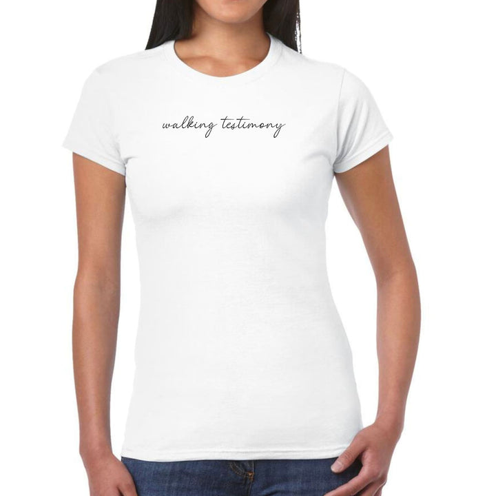 Womens Graphic T-shirt Say it Soul Walking Testimony Illustration, - Womens