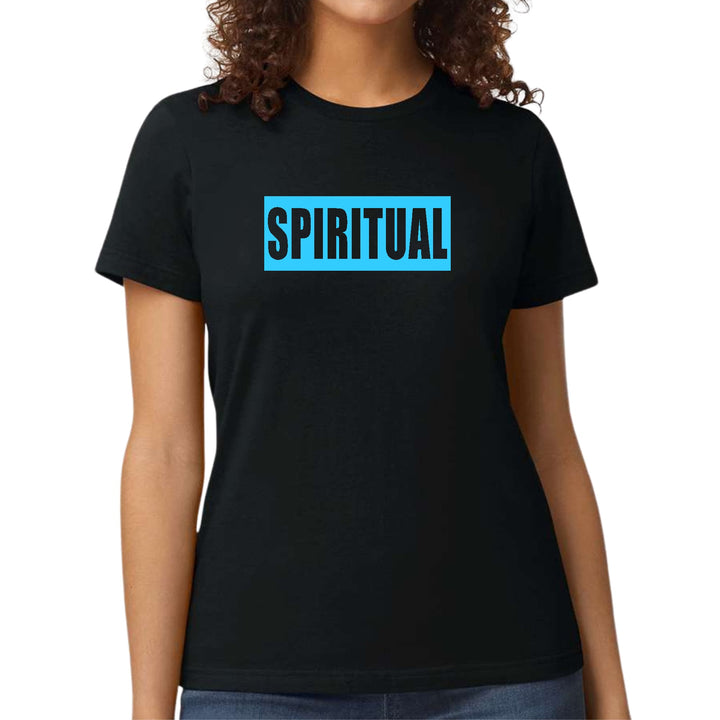 Womens Graphic T-shirt Spiritual Light Blue Print - Womens | T-Shirts