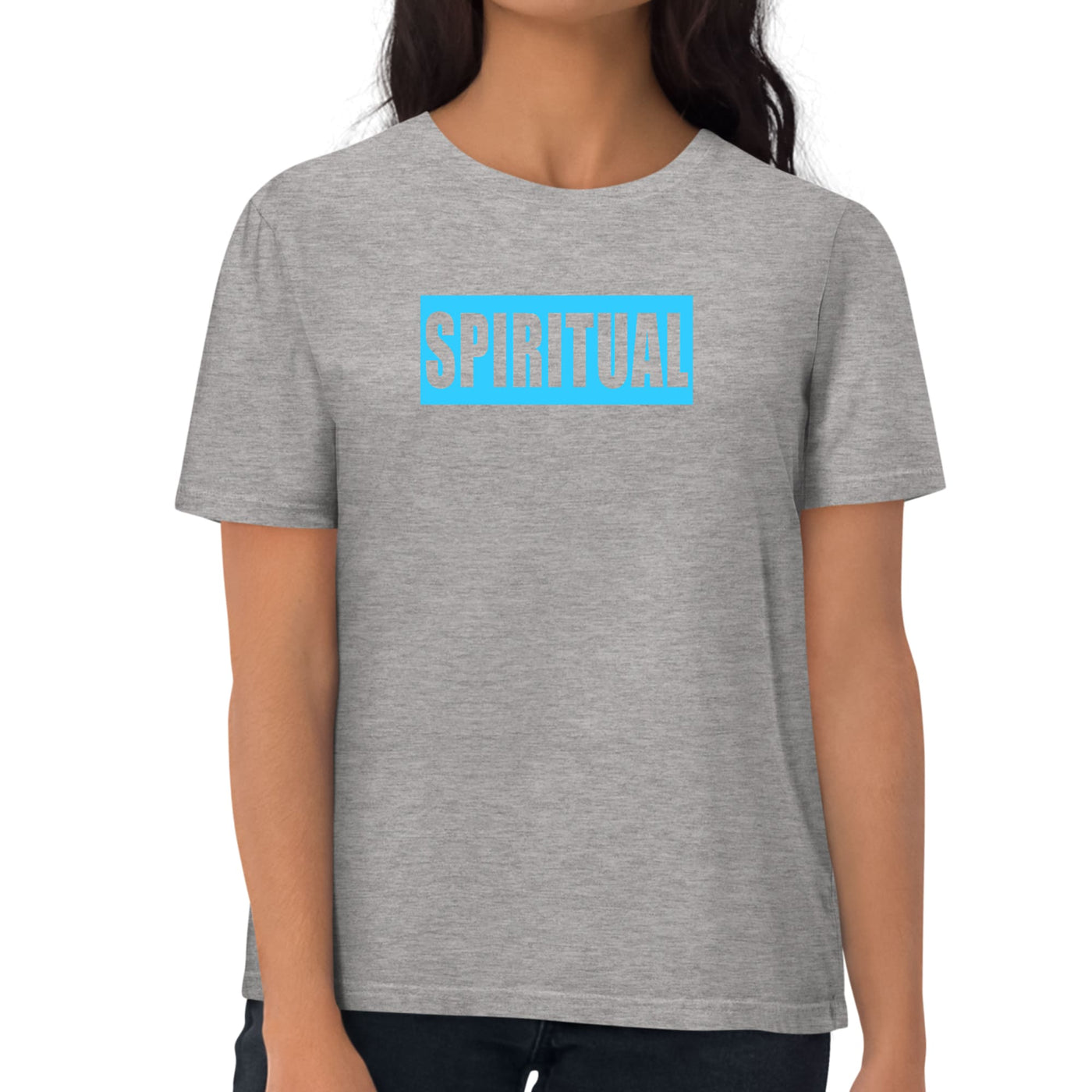 Womens Graphic T-shirt Spiritual Light Blue Print - Womens | T-Shirts