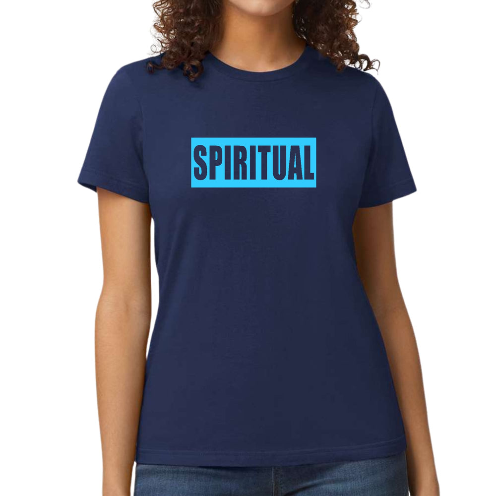 Womens Graphic T-shirt Spiritual Light Blue Print - Womens | T-Shirts