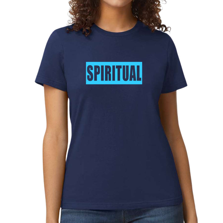 Womens Graphic T-shirt Spiritual Light Blue Print - Womens | T-Shirts