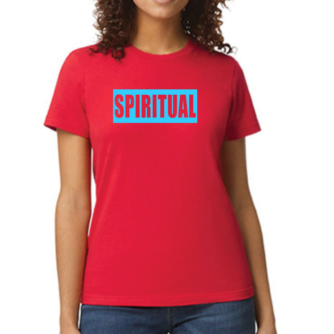 Womens Graphic T-shirt Spiritual Light Blue Print - Womens | T-Shirts