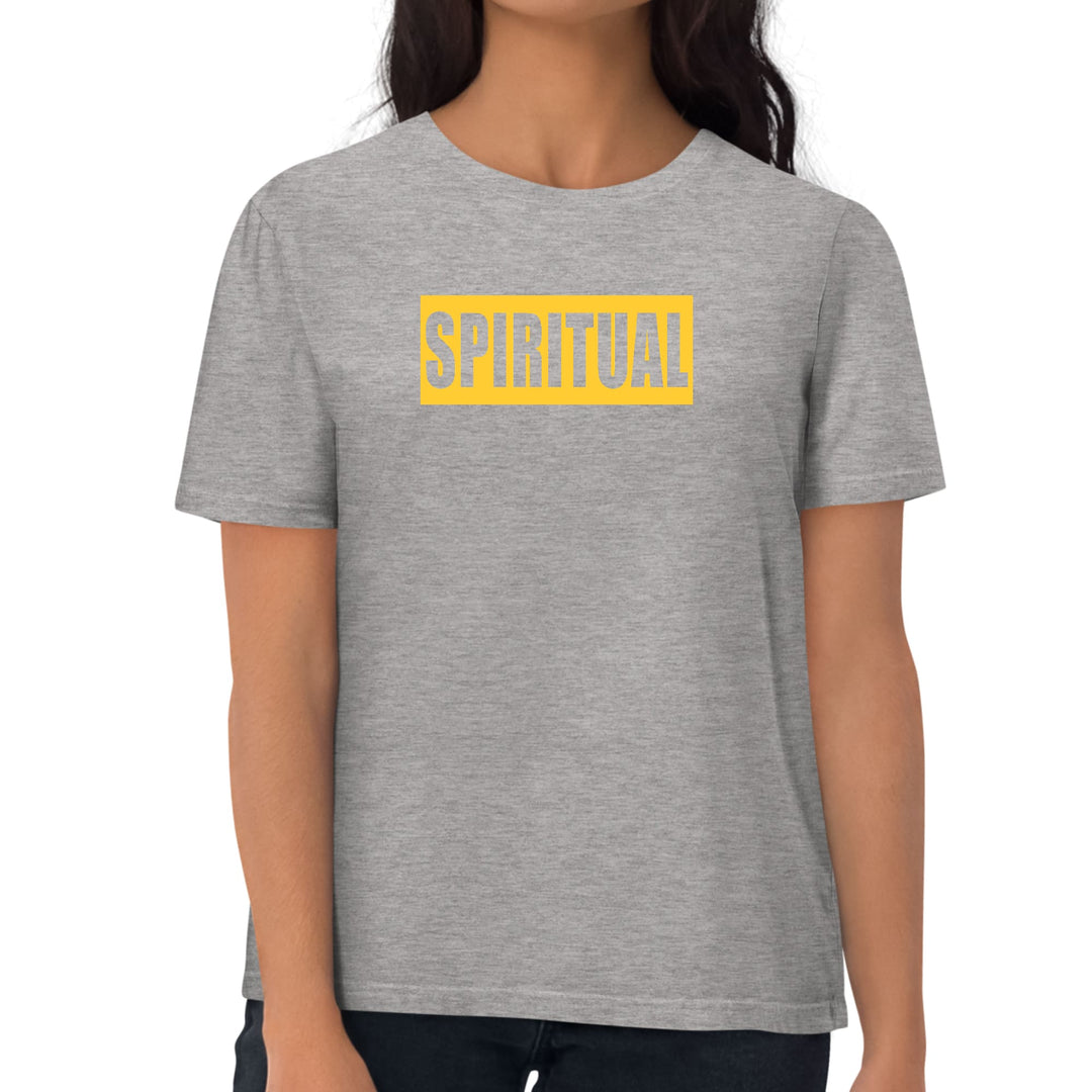 Womens Graphic T-shirt Spiritual Yellow Gold Colorblock Illustration - Womens