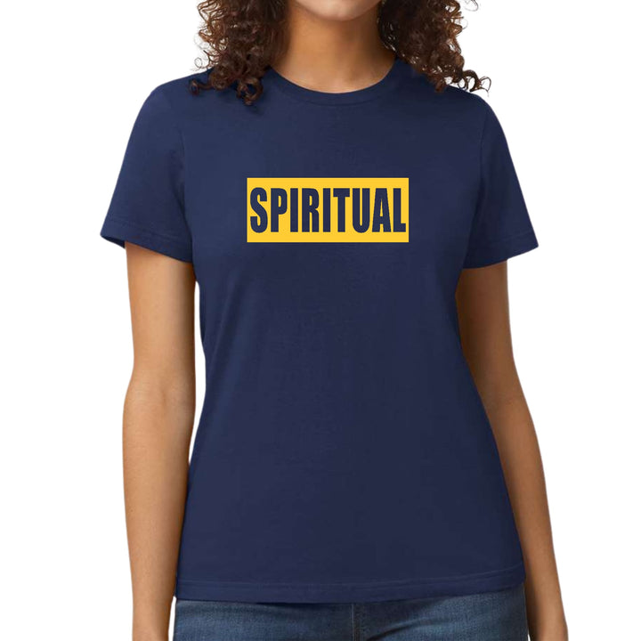 Womens Graphic T-shirt Spiritual Yellow Gold Colorblock Illustration - Womens