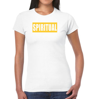 Womens Graphic T - shirt Spiritual Yellow Gold Colorblock Illustration - T