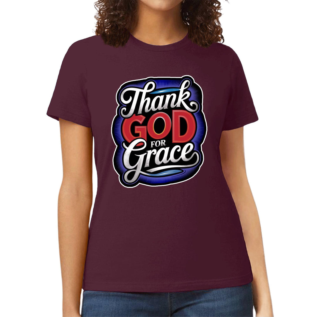 Womens Graphic T-shirt Thank God for Grace - Womens | T-Shirts