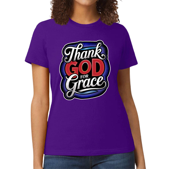 Womens Graphic T-shirt Thank God for Grace - Womens | T-Shirts