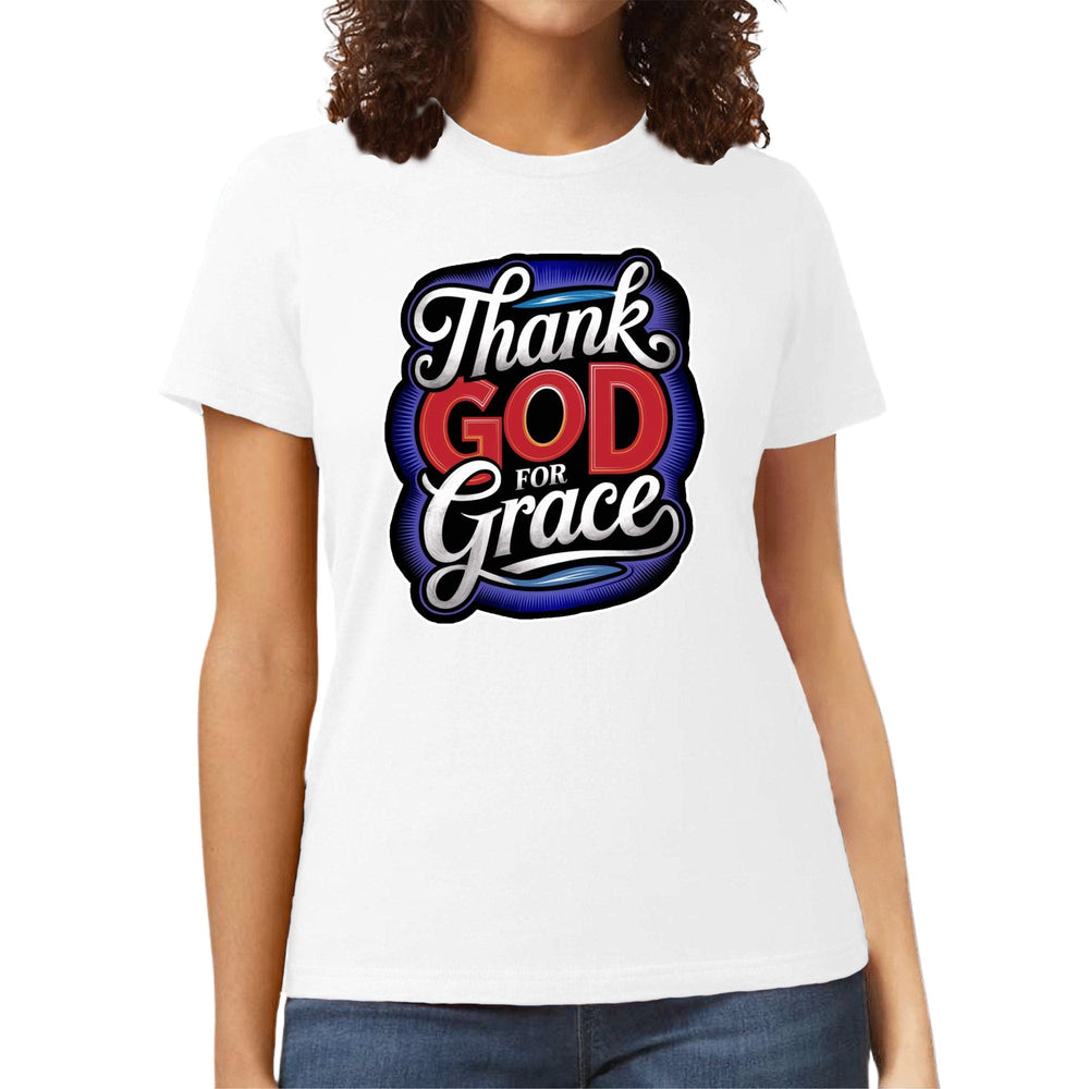 Womens Graphic T-shirt Thank God for Grace - Womens | T-Shirts