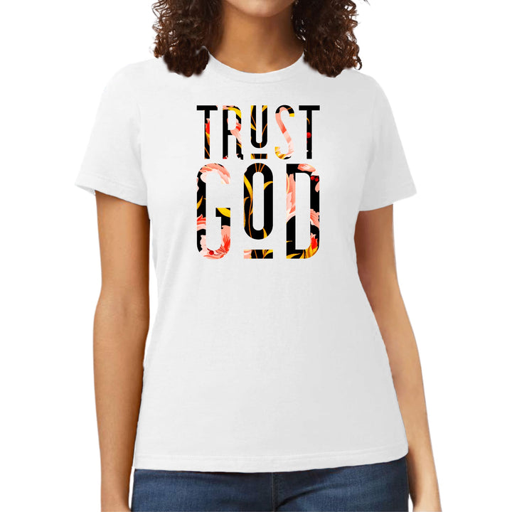 Womens Graphic T-shirt Trust God Floral Print - Womens | T-Shirts