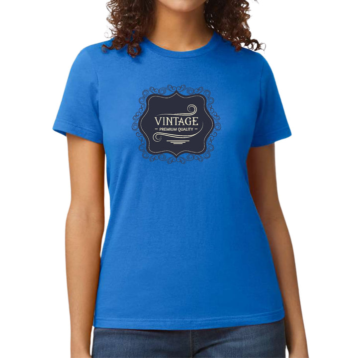 Womens Graphic T-shirt Vintage Premium Quality Black Beige - Womens/T-Shirts