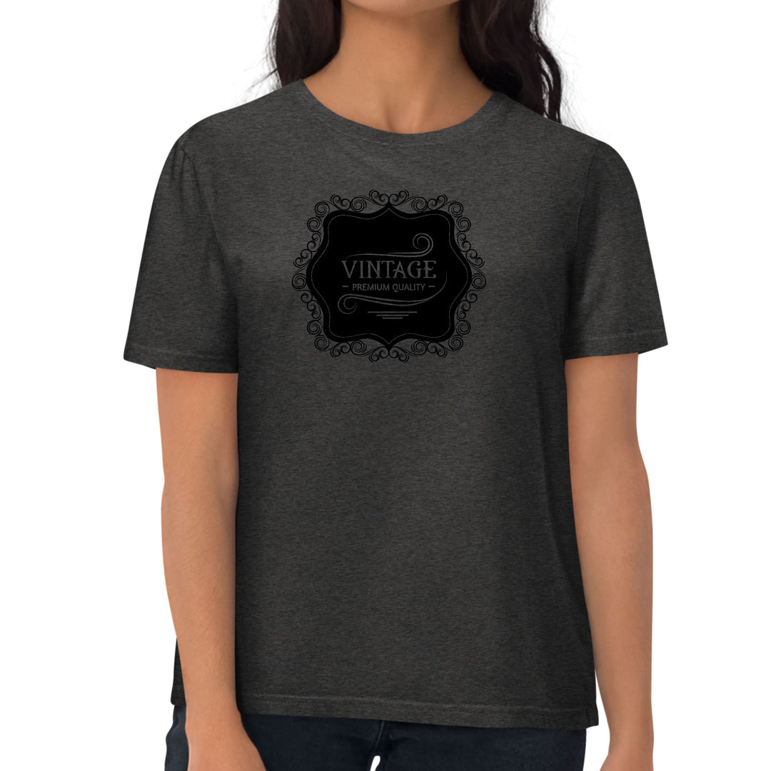 Womens Graphic T-shirt Vintage Premium Quality Black Illustration