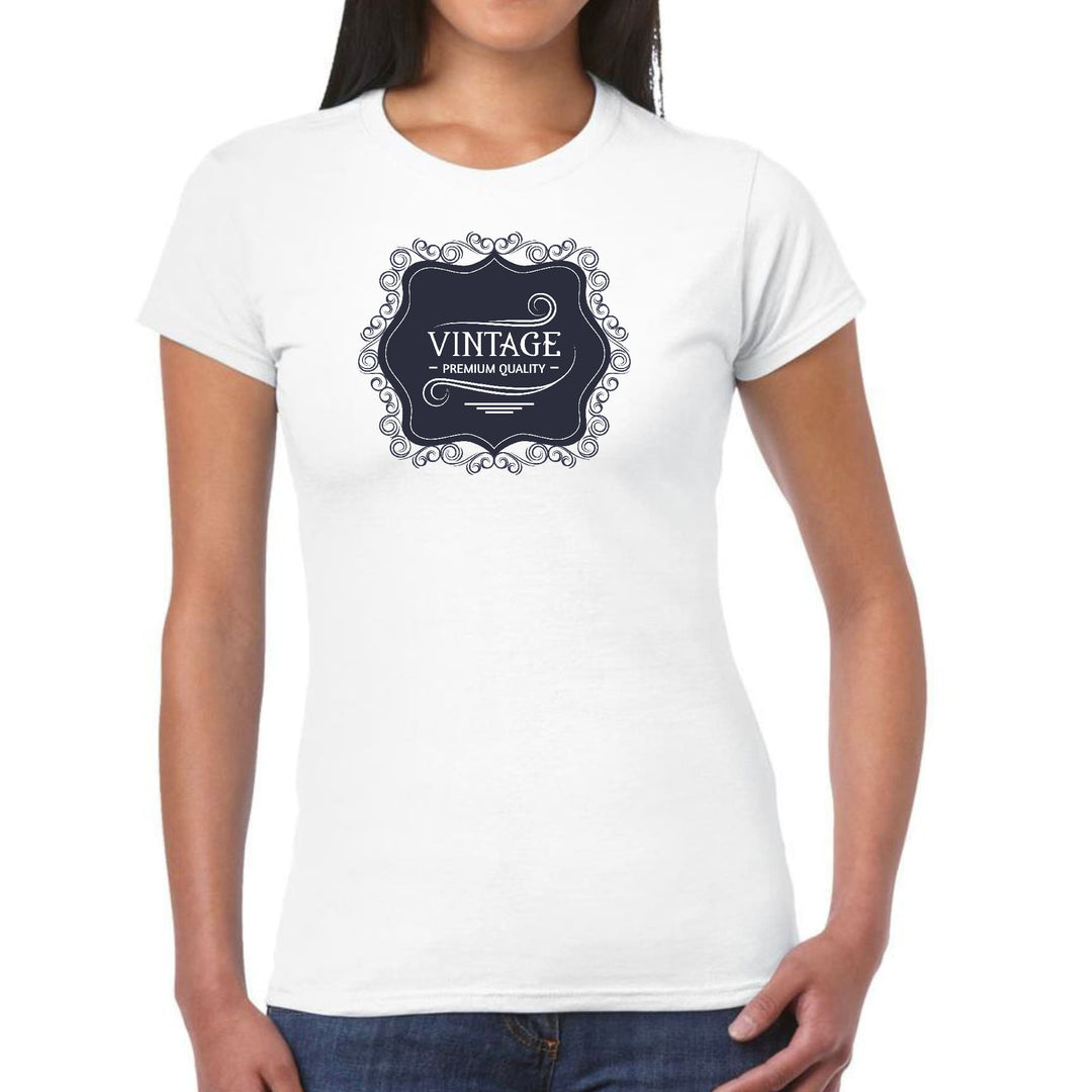 Womens Graphic T-shirt Vintage Premium Quality Black White - Womens | T-Shirts