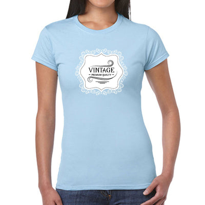 Womens Graphic T - shirt Vintage Premium Quality White Black - T - Shirts