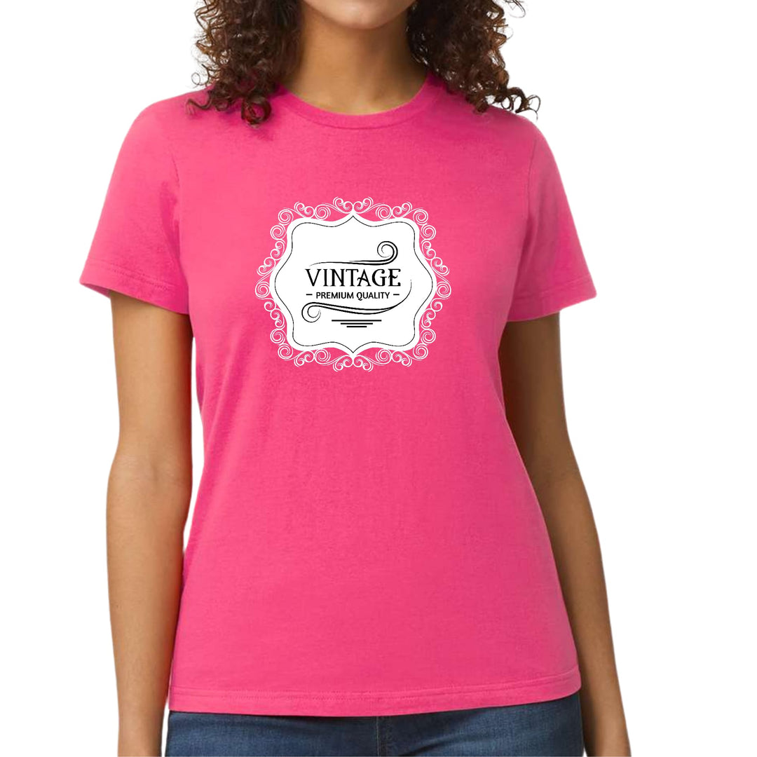 Womens Graphic T-shirt Vintage Premium Quality White Black - Womens/T-Shirts