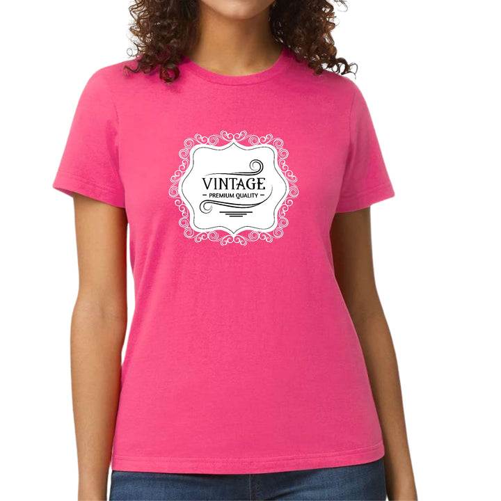 Womens Graphic T-shirt Vintage Premium Quality White Black - Womens/T-Shirts